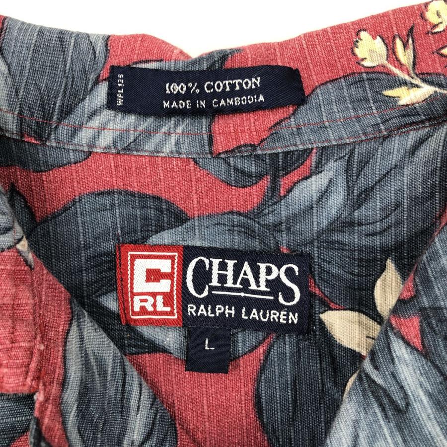 古着 ラルフローレン CHAPS チャップス 花柄 オープンカラー