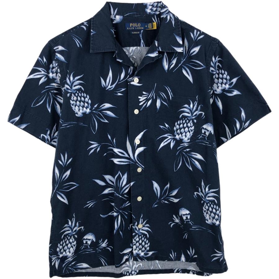 古着 ラルフローレン POLO CLASSIC FIT パイナップル柄 オープンカラー
