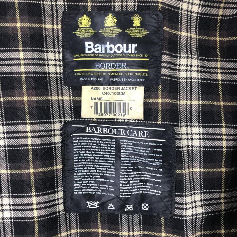 古着 90年代 バブアー Barbour BORDER ボーダー 旧3ワラント ワックス