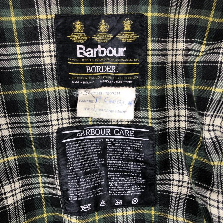古着 80~90年代 バブアー Barbour BORDER ボーダー 旧3ワラント