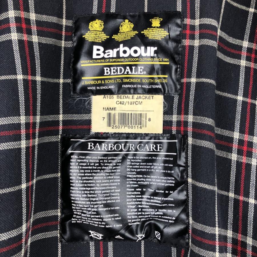 古着 90年代 バブアー BEDALE ビデイル 旧3ワラント バッジ付き