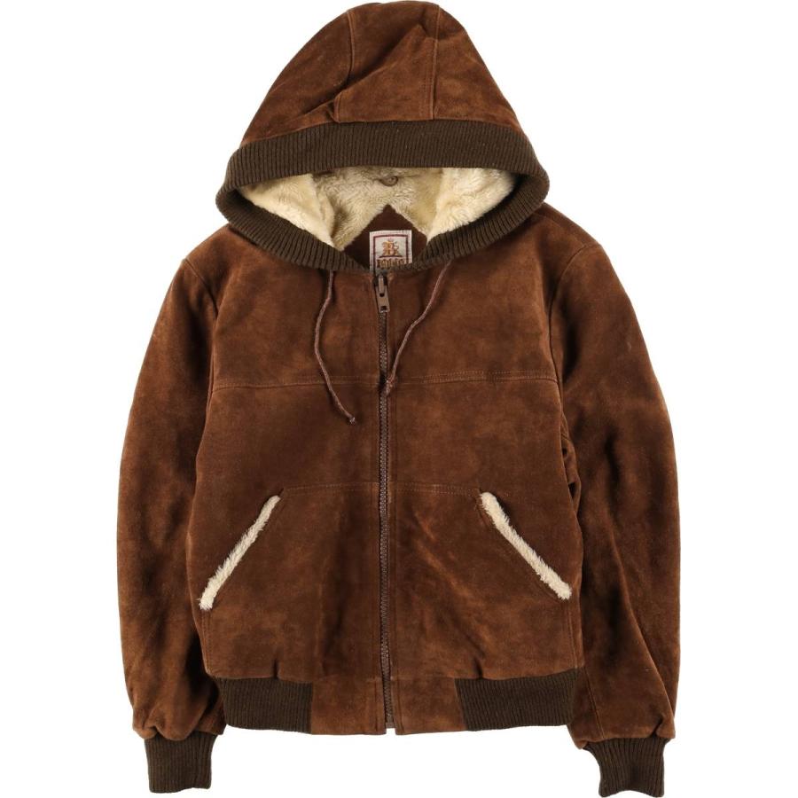古着 バラクータ BARACUTA 中綿入り スエードレザーパーカー メンズL相当 ヴィンテージ/eaa615038 BARACUTA（バラクータ） 古着 中綿入り スエードレザーパーカー メンズ
