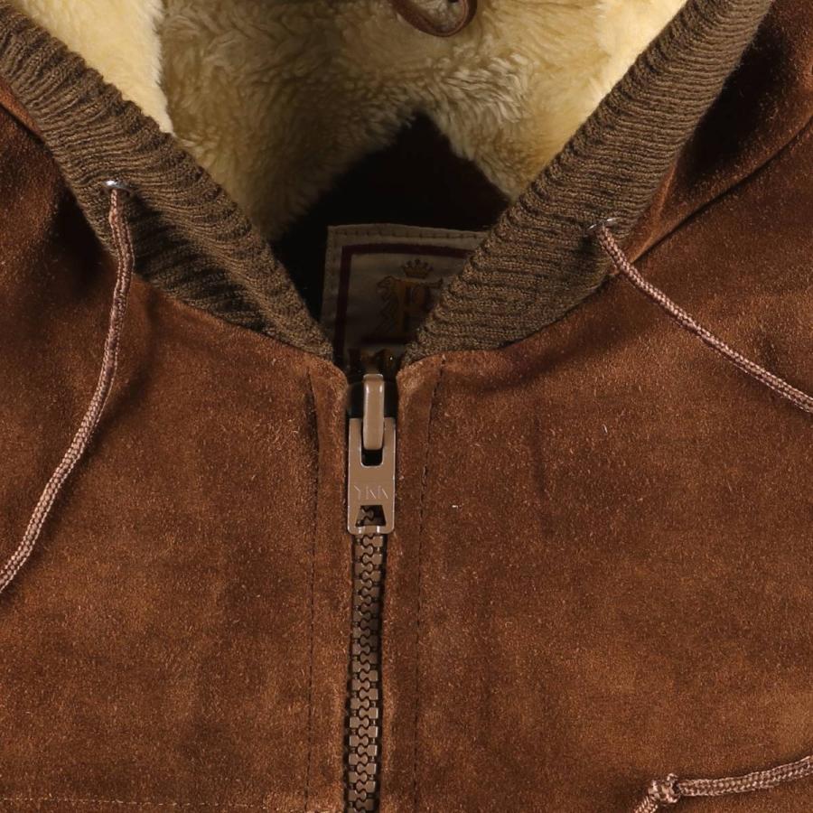 古着 バラクータ BARACUTA 中綿入り スエードレザーパーカー メンズL相当 ヴィンテージ/eaa615038 BARACUTA（バラクータ） 古着 中綿入り スエードレザーパーカー メンズ