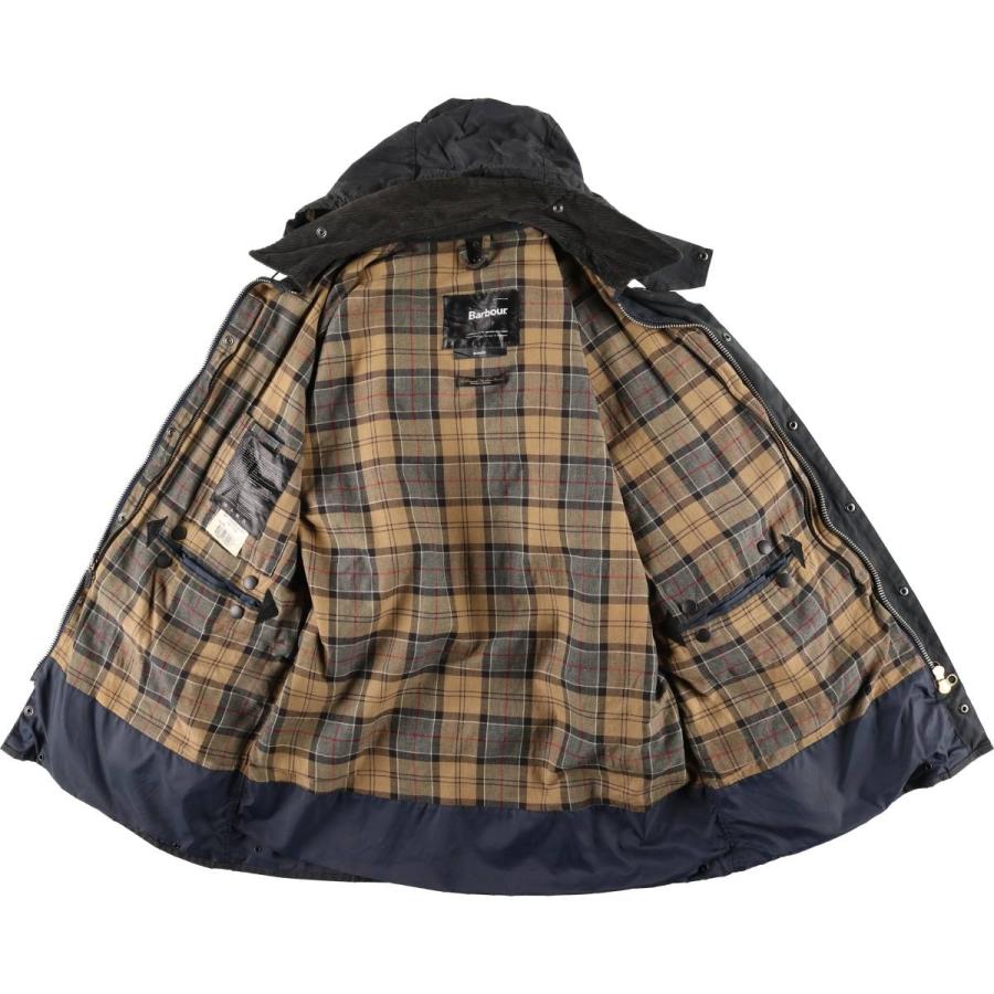 古着 00年代 バブアー Barbour BORDER ボーダー フード付き ワックス