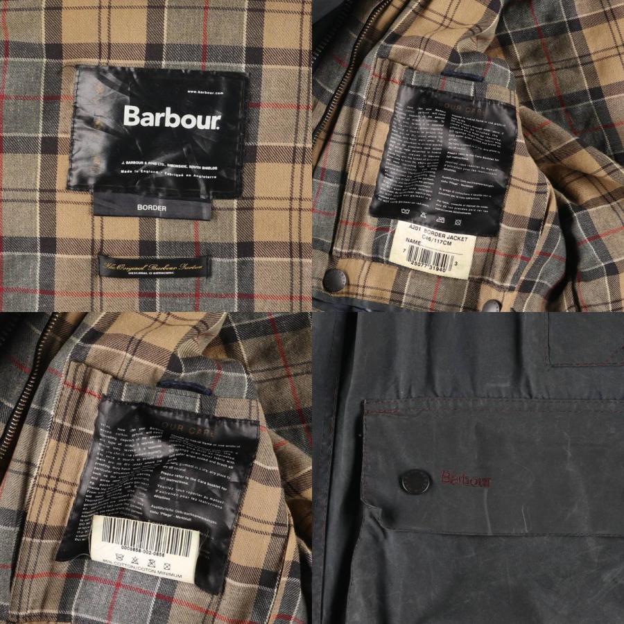 古着 00年代 バブアー Barbour BORDER ボーダー フード付き ワックス
