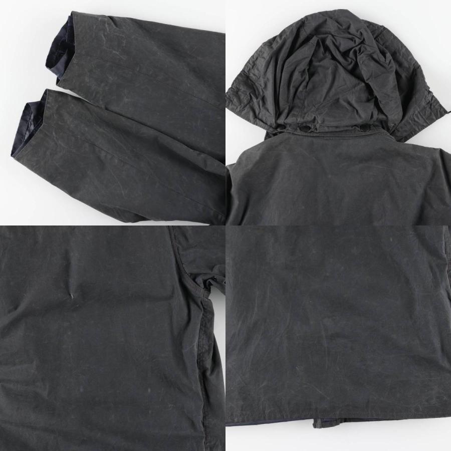 古着 00年代 バブアー Barbour BORDER ボーダー フード付き ワックス