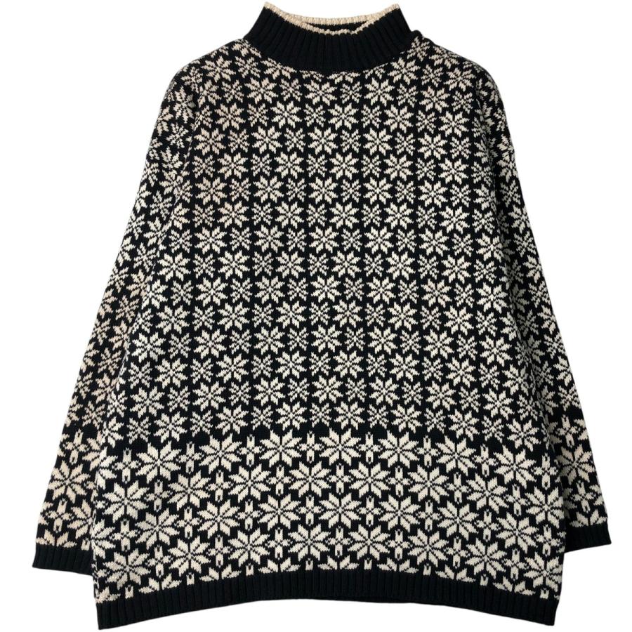古着 90年代 ギャップ GAP オールドギャップ 総柄 スノー柄 雪柄 ハイネック コットンニットセーター メンズL相当 ヴィンテージ/eaa615165 GAP（ギャップ） 古着 90年代 オールドギャップ 総柄 スノー柄 雪柄