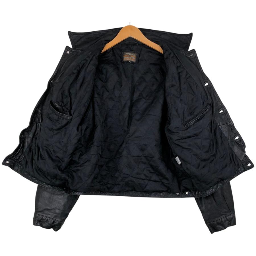 古着 FORECAST トラッカージャケット レザーブルゾン メンズXL相当
