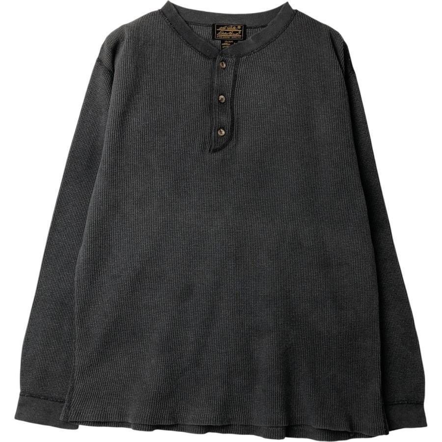 【Eddie Bauer】80s〜90s 黒タグ　ヘンリーネック　長袖 Eddie Bauer（エディーバウアー） 古着 80~90年代 黒タグ ヘンリー