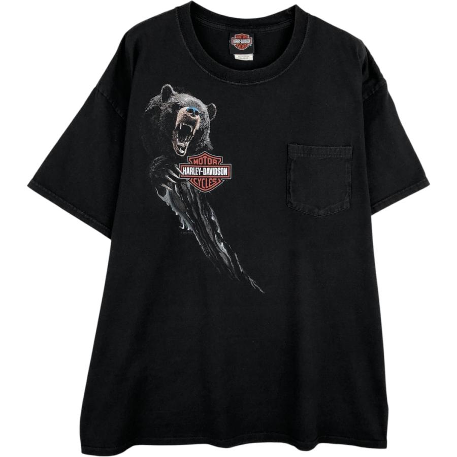 古着 ハーレーダビッドソン Harley-Davidson クマ柄 モーターサイクル