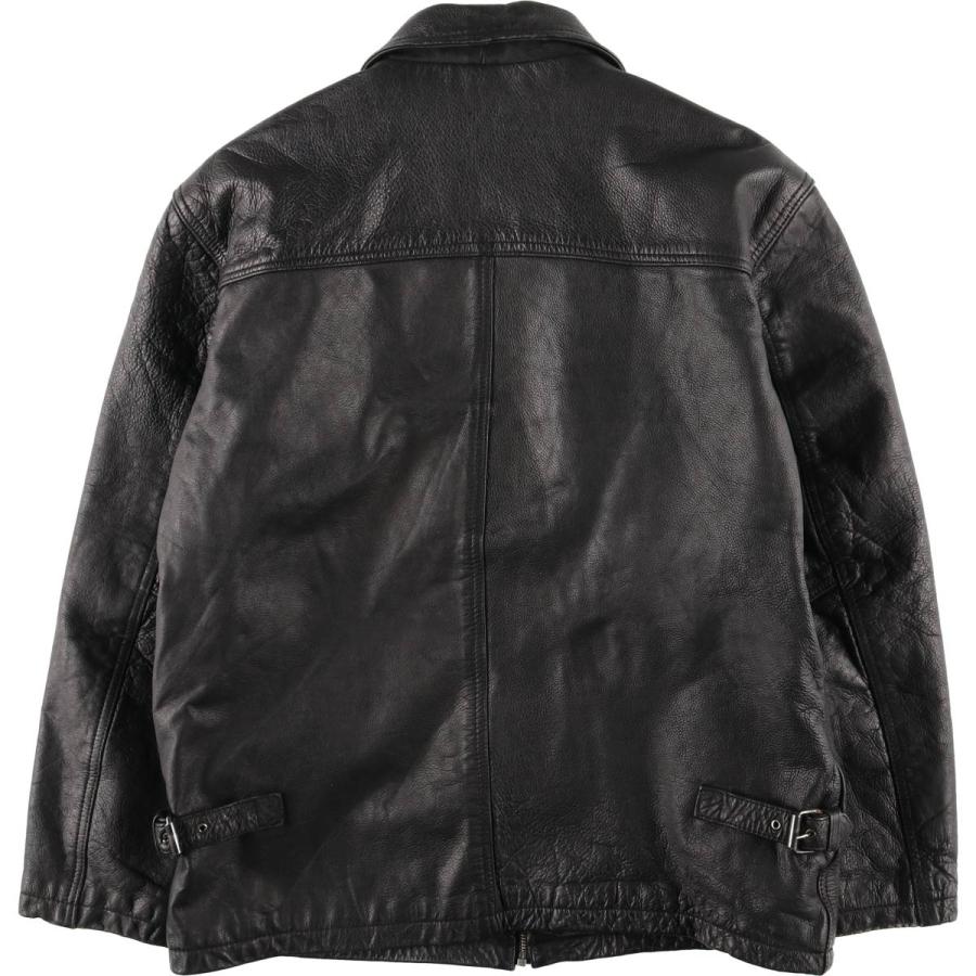 古着 90年代 AKASO スイングトップタイプ レザーブルゾン メンズL相当