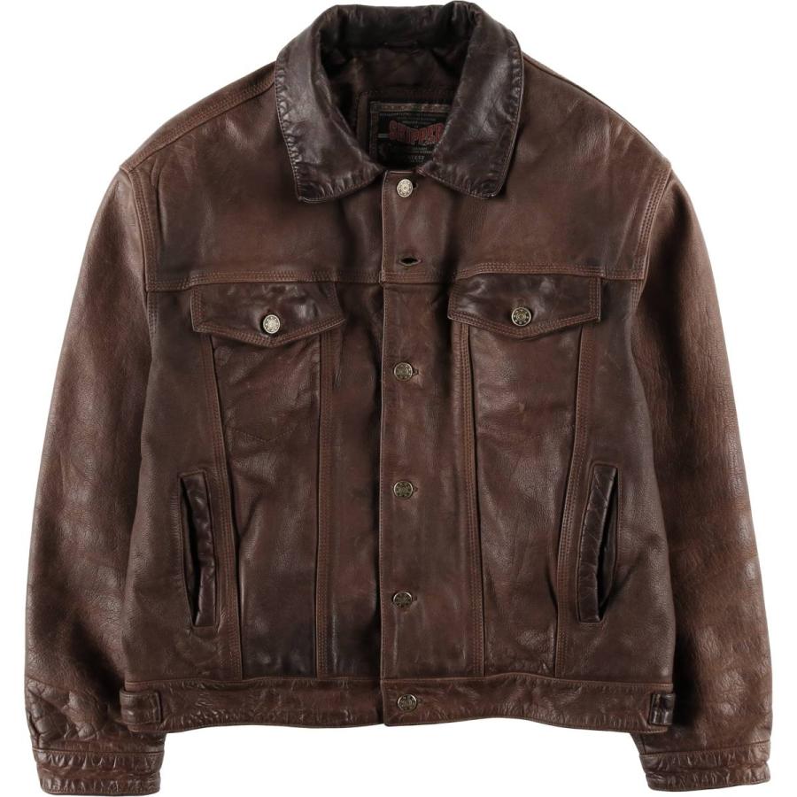 古着 スキッパー SKIPPER トラッカージャケット レザージャケット