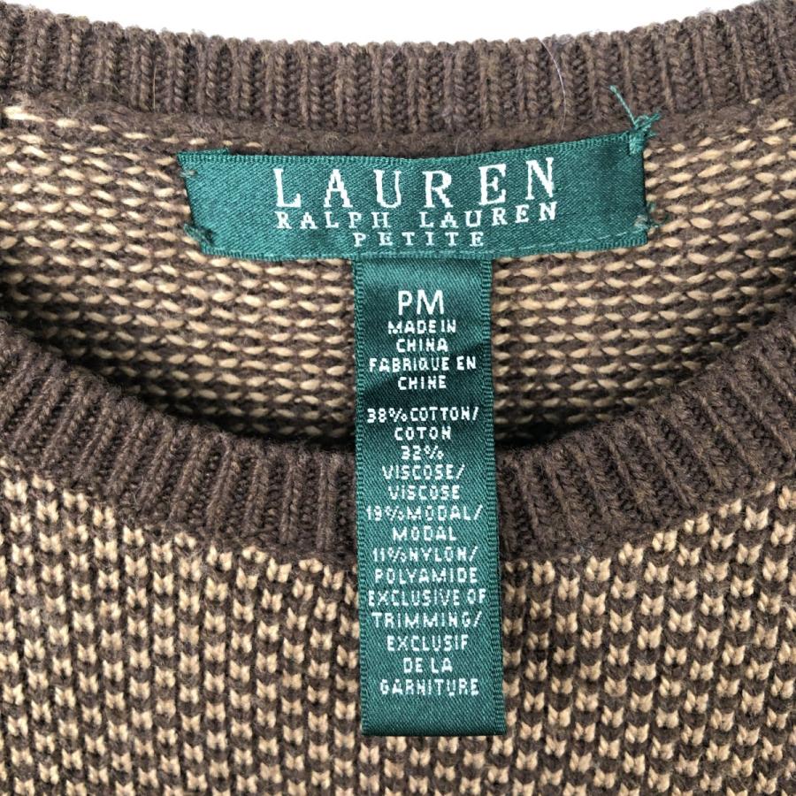 古着 ラルフローレン Ralph Lauren LAUREN ローレン バーズアイ柄 コットンニットセーター レディースM相当/eaa616862 古着 ラルフローレン Ralph Lauren LAUREN ローレン バーズアイ柄