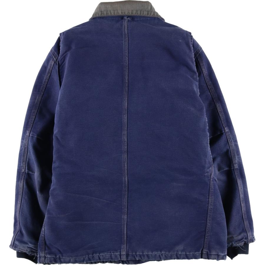 Carhartt XL ネイビー 中棉 カバーホール トラディショナルコート Carhartt（カーハート） 古着 トラディショナルコート 中綿入り ダック