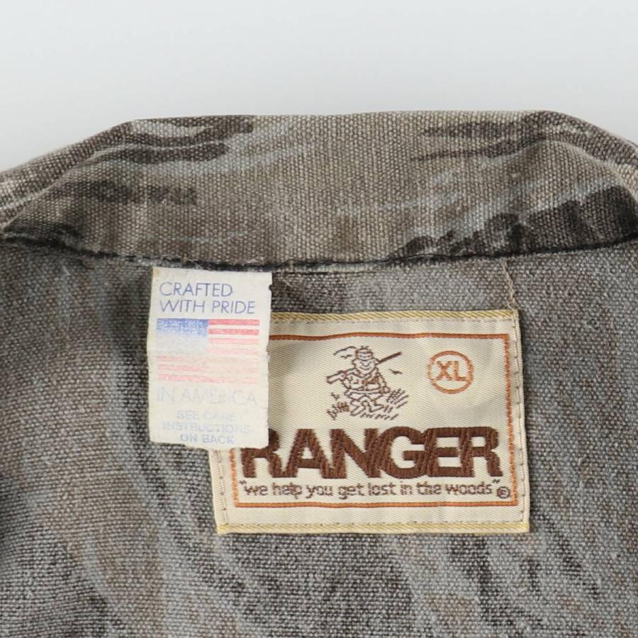 古着 80年代 ランガー Ranger 迷彩柄 タイガーストライプカモ ハンティングシャツジャケット USA製 メンズXL相当 ヴィンテージ/eaa617397 古着 ランガー Ranger 迷彩柄 タイガーストライプカモ ハンティング