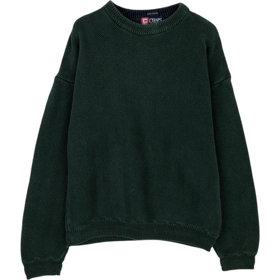 古着 ラルフローレン Ralph Lauren CHAPS チャップス ヘリンボーン コットンニットセーター メンズL相当/eaa617790 古着 ラルフローレン Ralph Lauren CHAPS チャップス ヘリンボーン