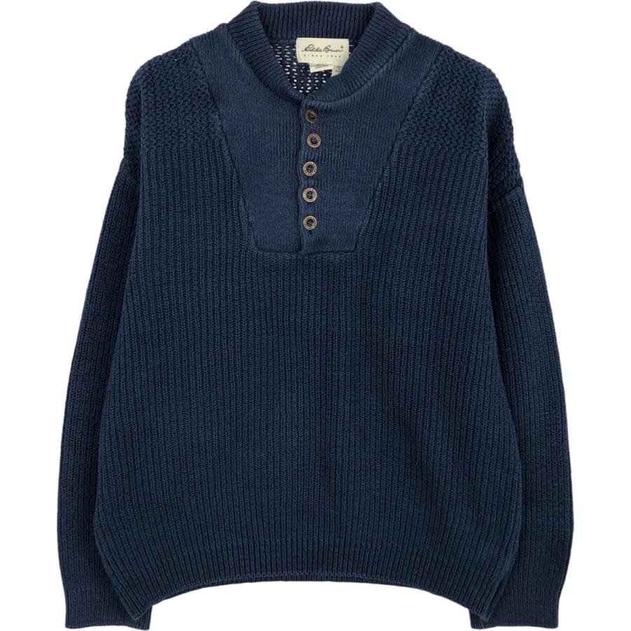 古着 ~00年代 エディーバウアー Eddie Bauer ヘンリーネック リブ編み コットンニットセーター USA製 メンズM相当/eaa617946 Eddie Bauer（エディーバウアー） 古着 ~00年代 ヘンリーネック リブ