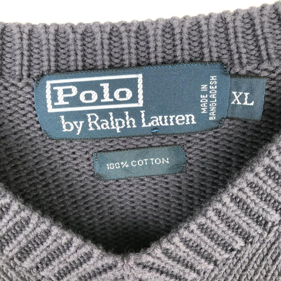 古着 ラルフローレン Ralph Lauren POLO by Vネック コットンニット