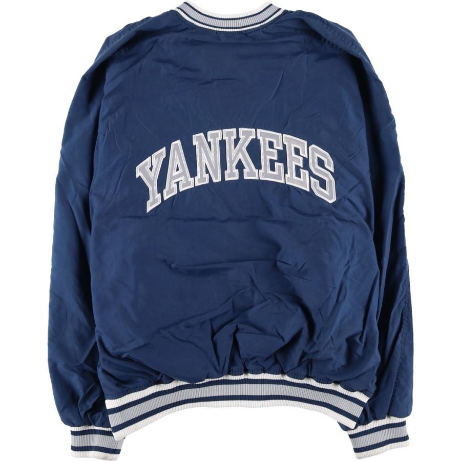 古着 90年代 スターター Starter MLB NEW YORK YANKEES ニューヨークヤンキース ハーフスナップ ナイロンプルオーバー メンズL相当/eaa618339 STARTER（スターター） 古着 90年代 MLB NEW YORK YANKEES