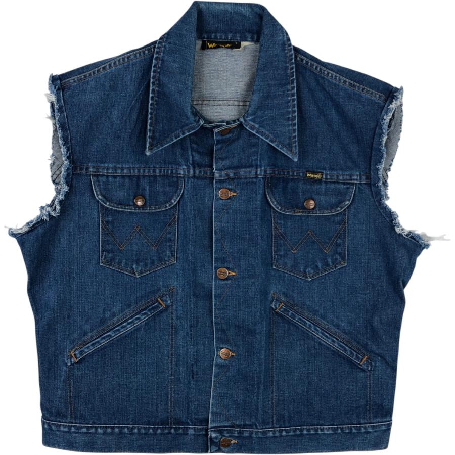 古着 ラングラー Wrangler カットオフ デニムベスト メンズL相当/eaa618575 Wrangler（ラングラー） 古着 カットオフ デニムベスト メンズL相当