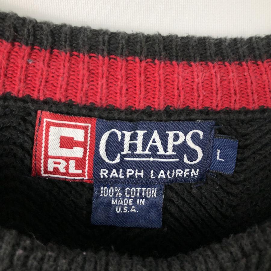 古着 ラルフローレン Ralph Lauren CHAPS チャップス コットンニットセーター ヘリンボーン USA製 メンズL相当/eaa618578 古着 ラルフローレン Ralph Lauren CHAPS チャップス コットンニット