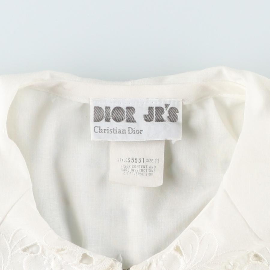 古着 クリスチャンディオール DIOR JR'S マキシ丈 カットワーク刺繍 半袖 ガウン ルームローブ レディースXL相当 /eaa618607_2