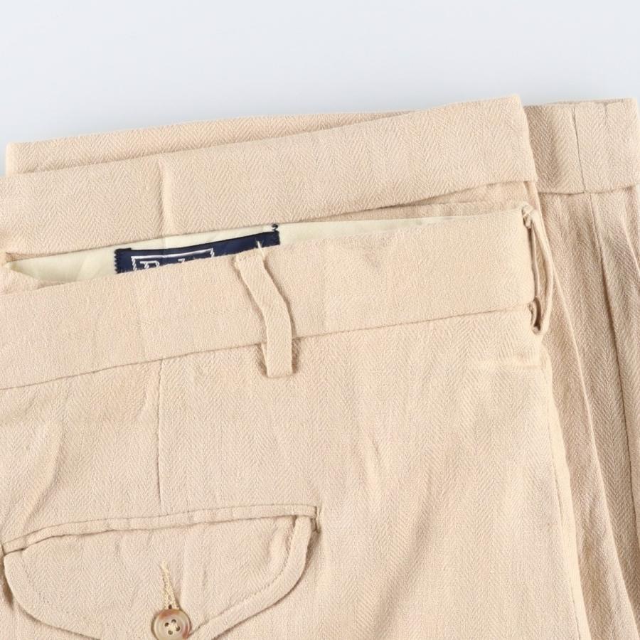 古着 ラルフローレン Ralph Lauren POLO by ツータック リネンパンツ