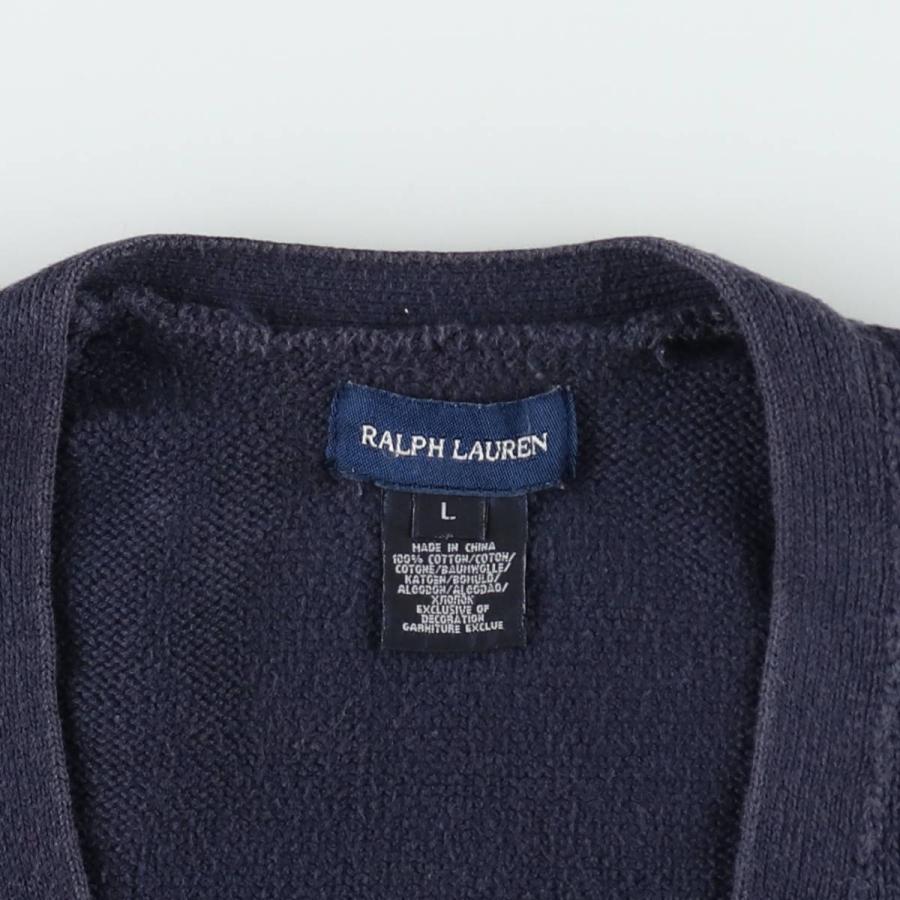 古着 ラルフローレン Ralph Lauren レタードニットカーディガン