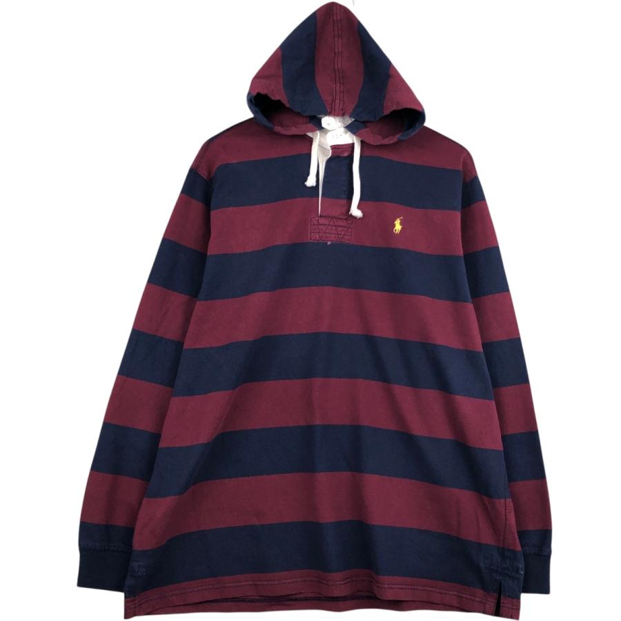 古着 ラルフローレン Ralph Lauren POLO by ボーダー柄 フード付き