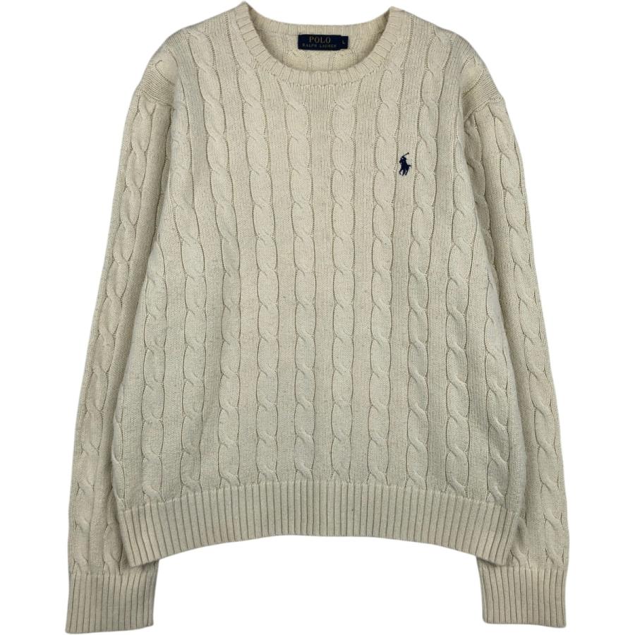 古着 ラルフローレン Ralph Lauren POLO by Ralph Lauren ケーブル編み コットンニットセーター メンズL相当/eaa619012 古着 ラルフローレン Ralph Lauren POLO by ケーブル編み コットン