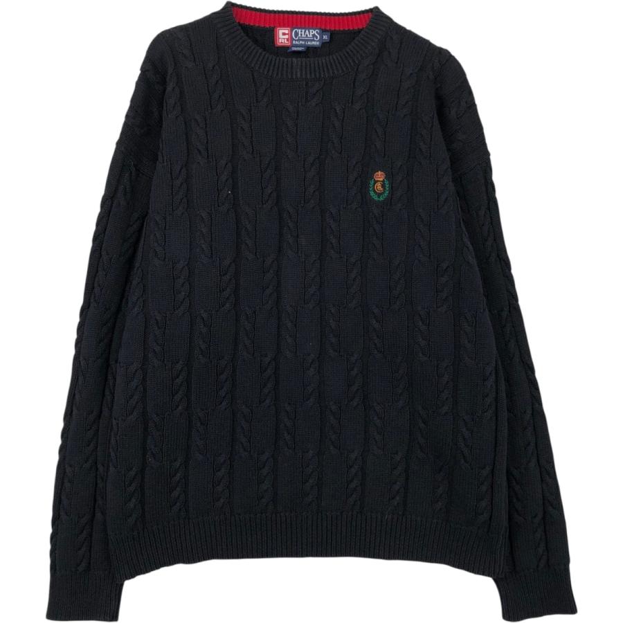 古着 ラルフローレン Ralph Lauren CHAPS チャップス ケーブル編み コットンニットセーター メンズXL相当/eaa619217 古着 ラルフローレン Ralph Lauren CHAPS チャップス ケーブル編み