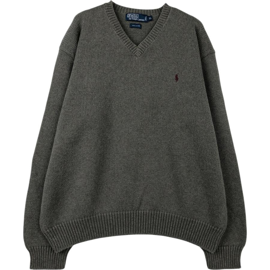 古着 ラルフローレン Ralph Lauren POLO by Vネック コットンニット