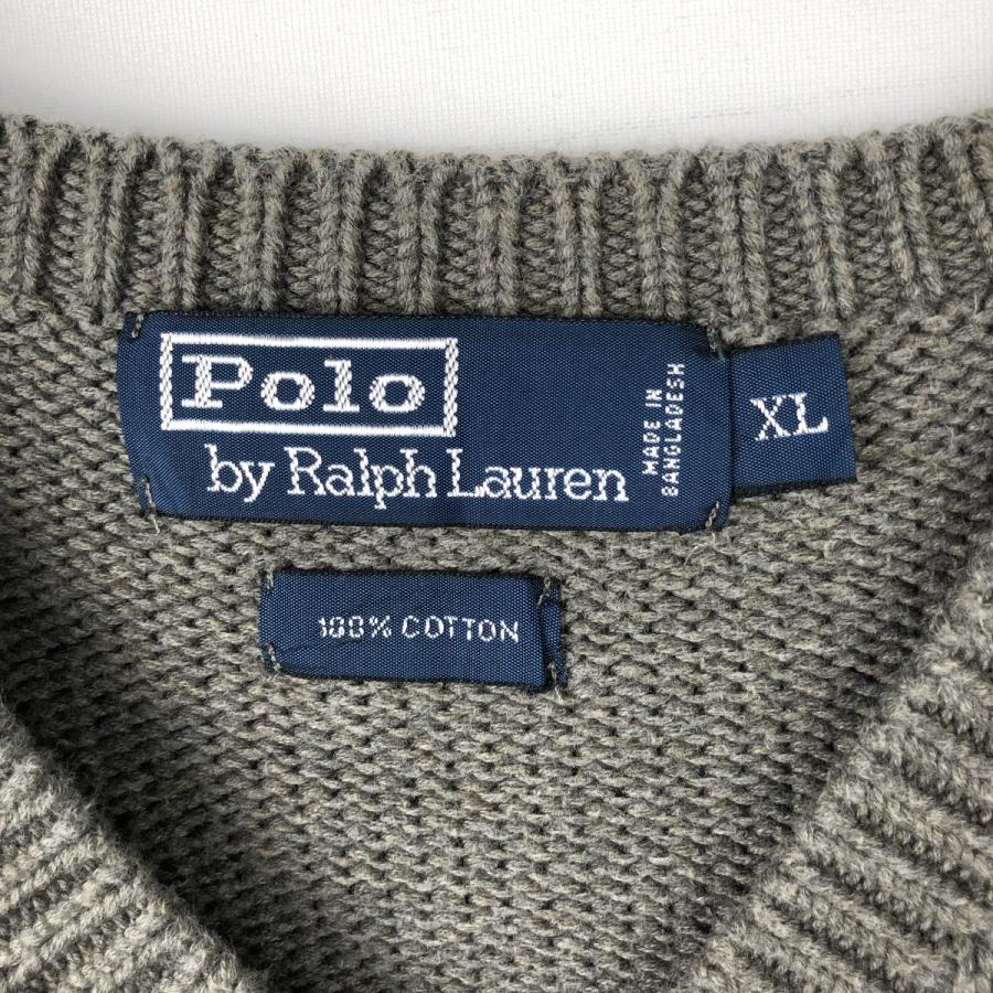 古着 ラルフローレン Ralph Lauren POLO by Vネック コットンニット