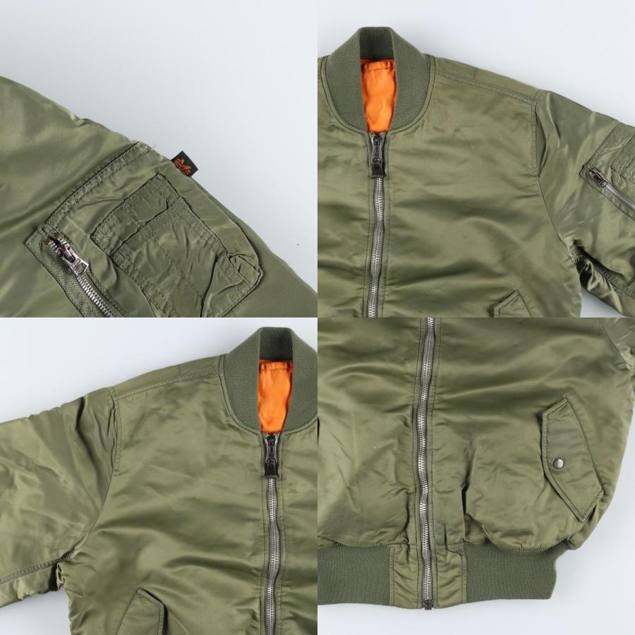 ALPHA USA製 MA-1 フライトジャケット L 古着 90年代 民間品 アルファ ALPHA MA-1タイプ 中綿入り ミリタリー