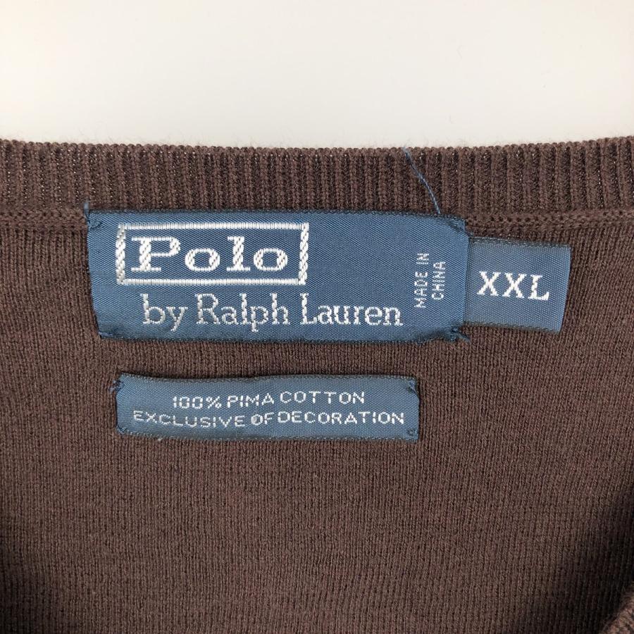 古着 ラルフローレン Ralph Lauren POLO by Ralph Lauren ケーブル編み Vネック ピマコットンニットベスト メンズXXL相当/eaa380855 ラルフローレン ベスト ジレ ケーブルニット コットン セーター ベスト メンズ