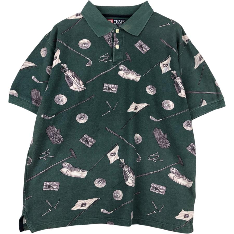 古着 ラルフローレン Ralph Lauren CHAPS チャップス 総柄 半袖 