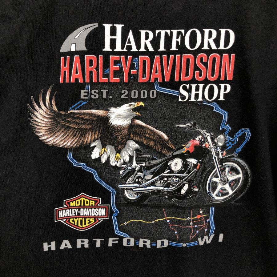 00s Harley-Davidson イーグルTシャツ XL USA製 古着 00年代 Harley-Davidson ハーレーダビッドソン 鷲柄 イーグル柄