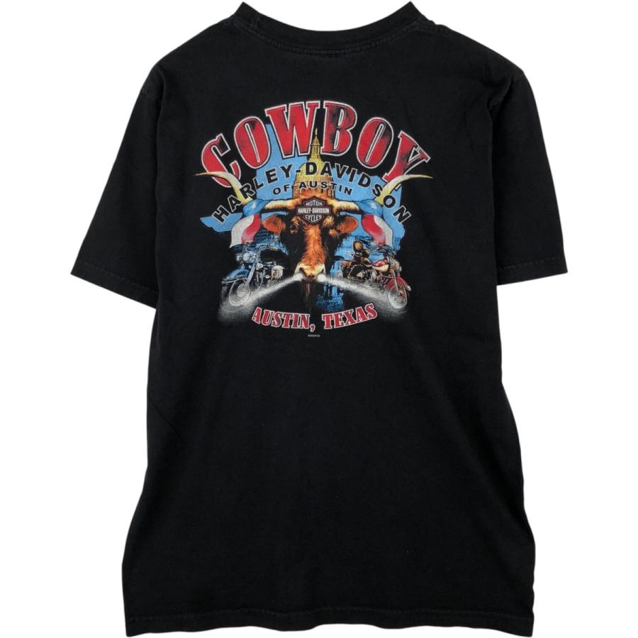 古着 Harley-Davidson ハーレーダビッドソン 牛柄 鷲柄 イーグル柄