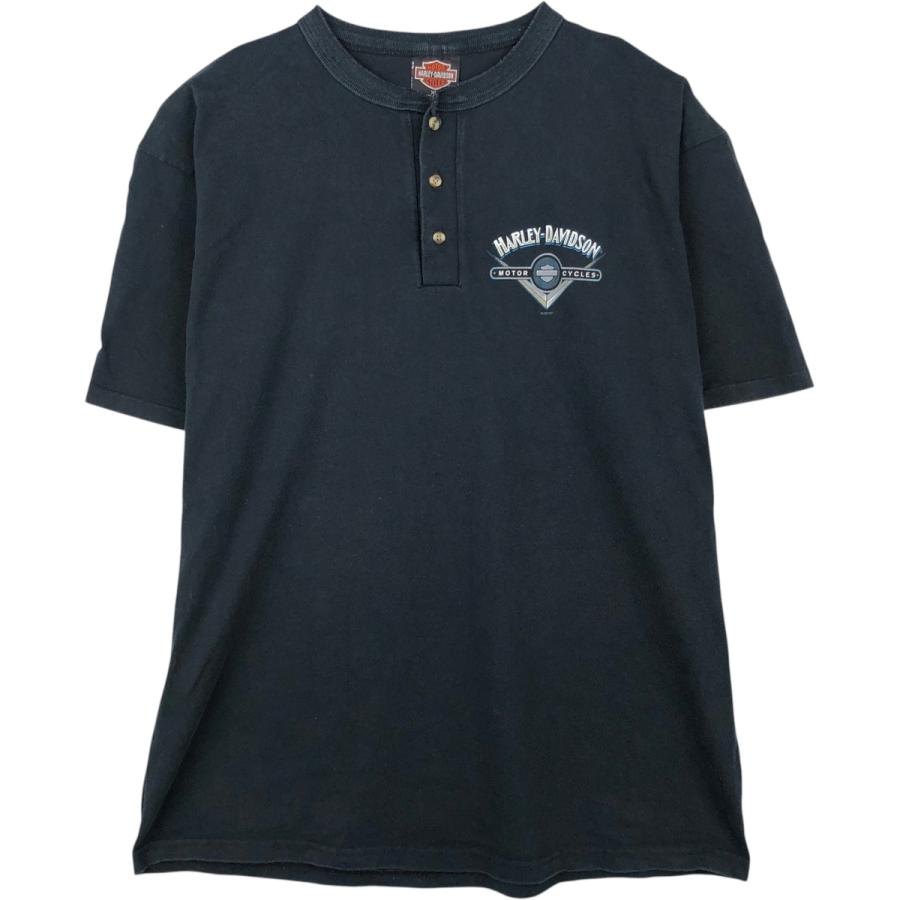 激レアビンテージハーレーダビッドソン Tシャツ XL 古着 ハーレーダビッドソン Harley-Davidson ヘンリーネック モーター