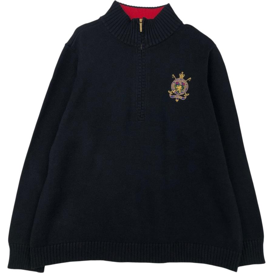 古着 ラルフローレン Ralph Lauren LAUREN ローレン コットンニットハーフジップセーター レディースXXL相当/eaa621710 古着 ラルフローレン Ralph Lauren LAUREN ローレン コットンニット