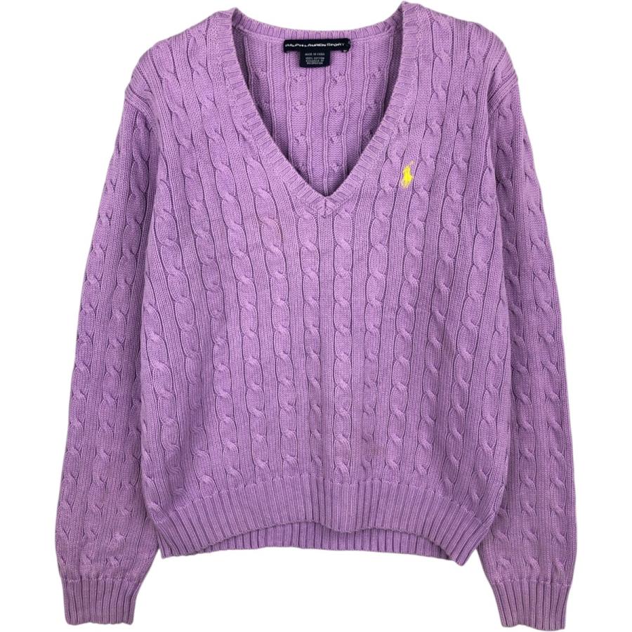 古着 ラルフローレン Ralph Lauren RALPH LAUREN SPORT ケーブル編み V 
