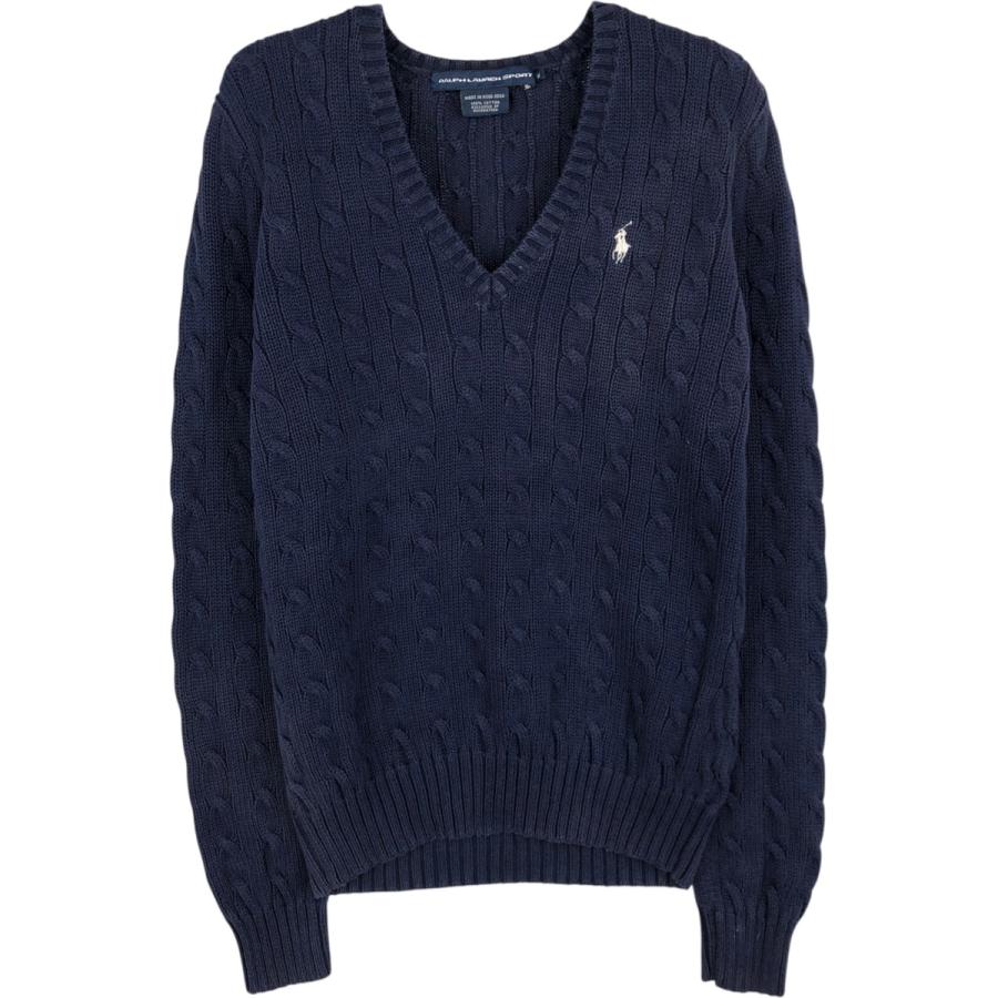 古着 ラルフローレン Ralph Lauren RALPH LAUREN SPORT ケーブル編み V