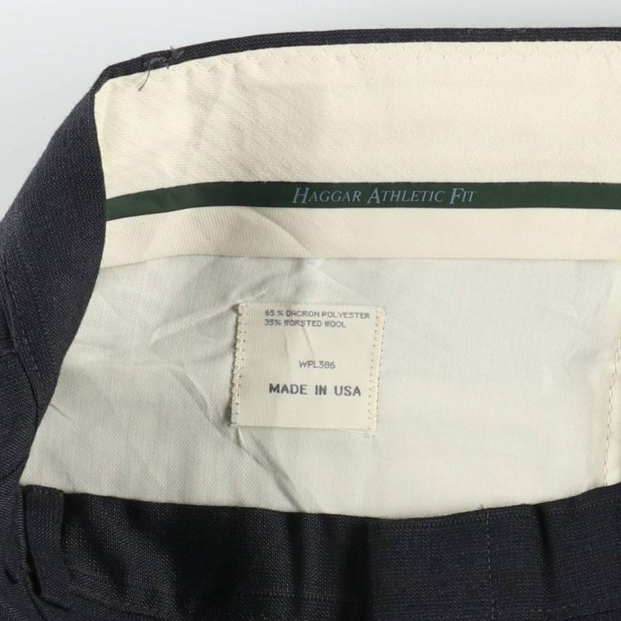 古着 ハガー Haggar ATHLETIC FIT ストライプ柄 ツータック スラックス