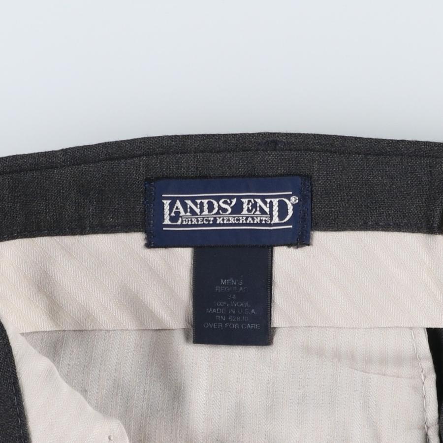 古着 80~90年代 ランズエンド LANDS'END ツータック ウールパンツ