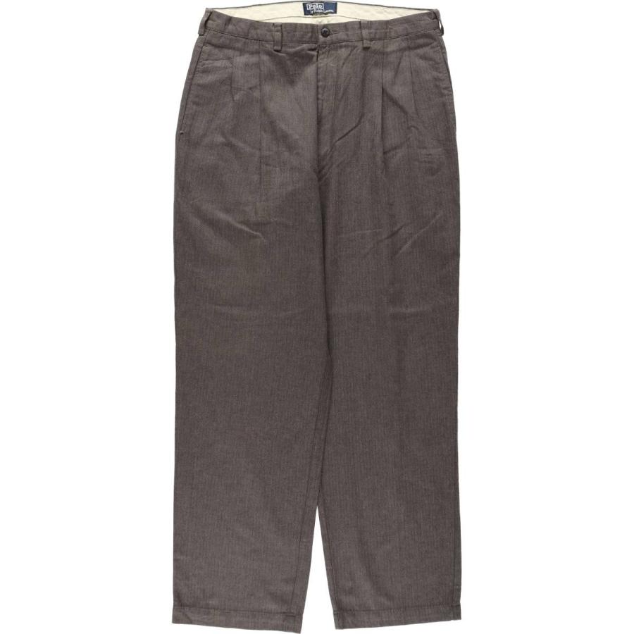 古着 ラルフローレン Ralph Lauren POLO by Ralph Lauren ツータック ヘリンボーン コットン スラックスパンツ メンズw35相当/eaa622189 古着 ラルフローレン Ralph Lauren POLO by ツータック ヘリンボーン