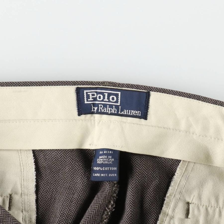 古着 ラルフローレン Ralph Lauren POLO by Ralph Lauren ツータック ヘリンボーン コットン スラックスパンツ メンズw35相当/eaa622189 古着 ラルフローレン Ralph Lauren POLO by ツータック ヘリンボーン