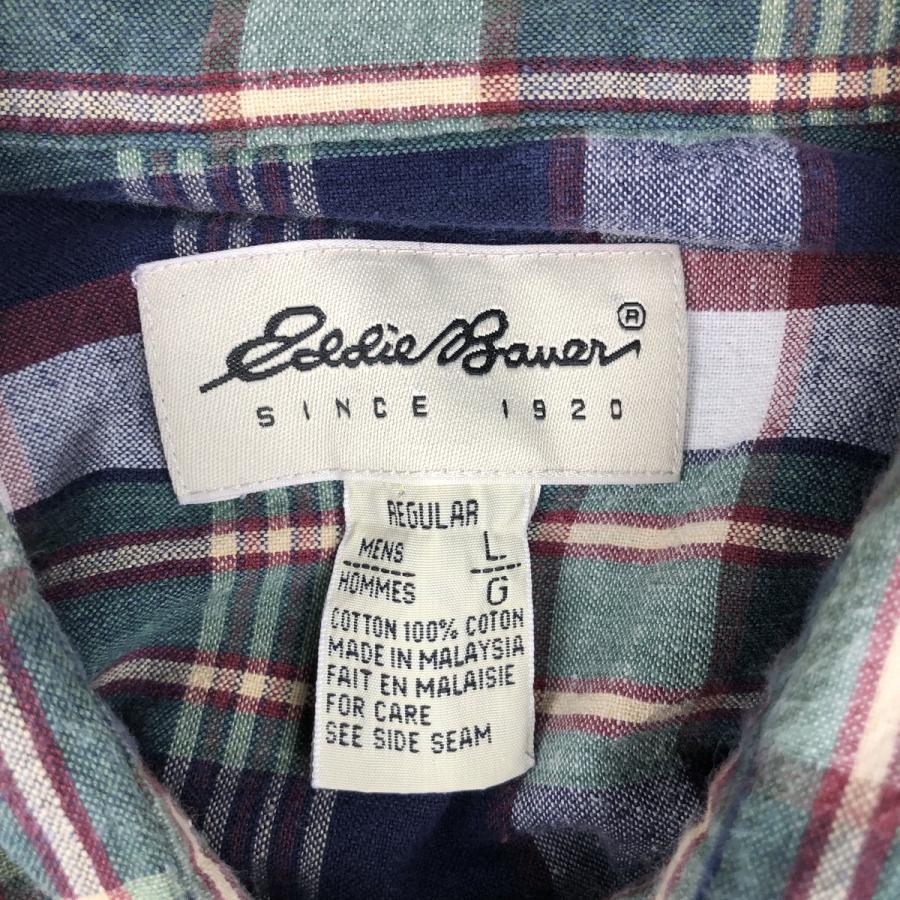 Eddie Bauer（エディーバウアー） 古着 マドラスチェック 長袖 ボタン