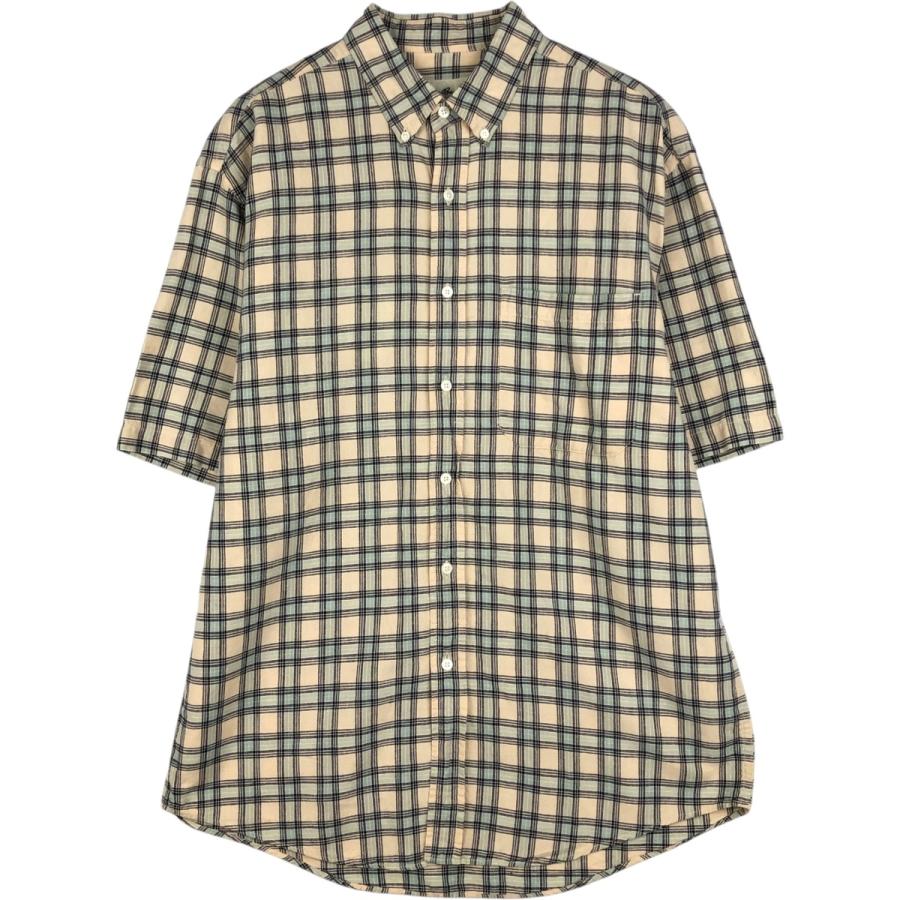 Eddie Bauer（エディーバウアー） 古着 00年代 チェック柄 半袖 リネン