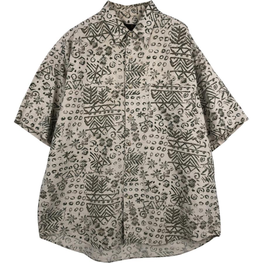 Eddie Bauer（エディーバウアー） 古着 80~90年代 黒タグ 総柄 半袖