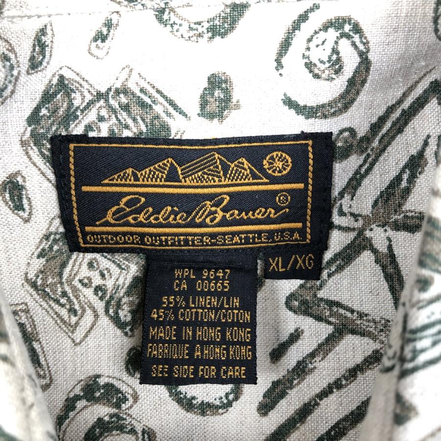 Eddie Bauer（エディーバウアー） 古着 80~90年代 黒タグ 総柄 半袖